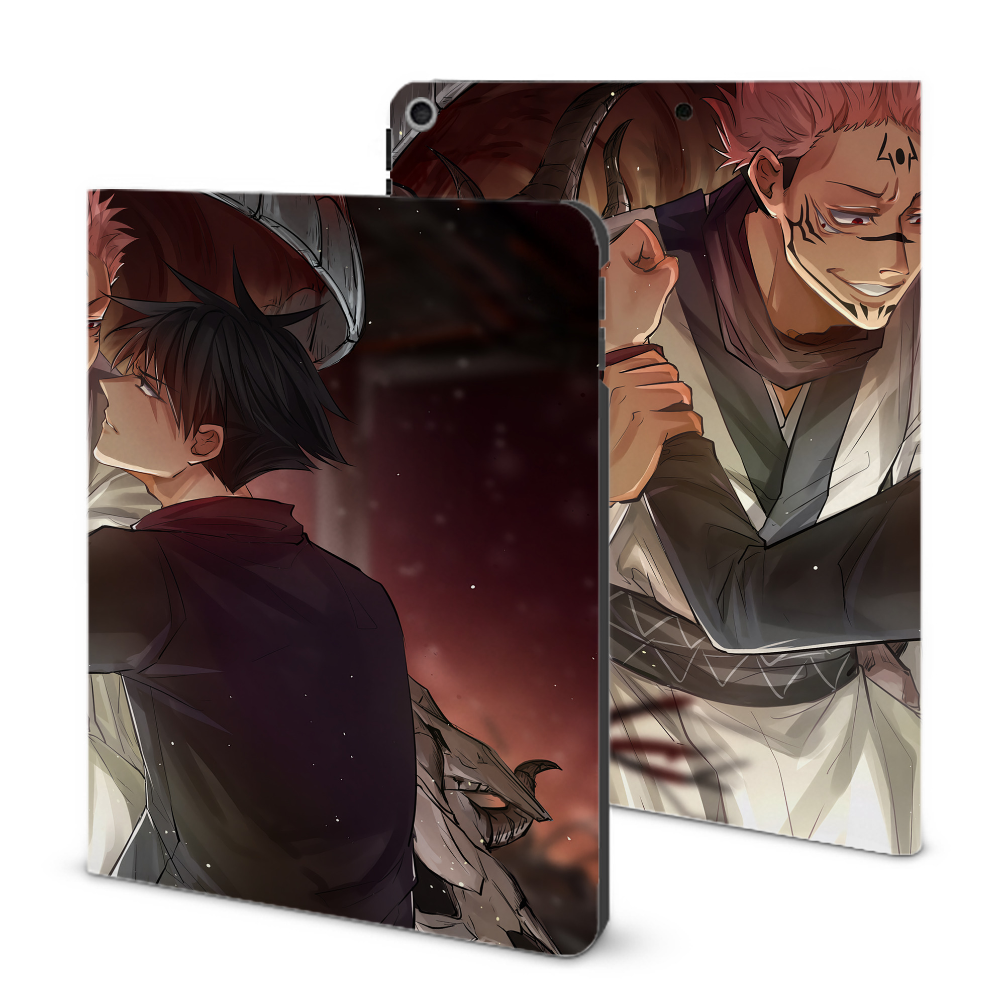 （画像用） 呪術廻戦 Jujutsu Kaisen IPad ケース ブック型 PUレザー TPU 耐衝撃 軽量 薄型 ペン収納なし 全面保護 IPad 各モデル対応